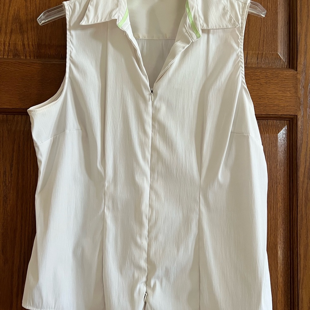 Lange Cream Sleeveless Button Down Shirt